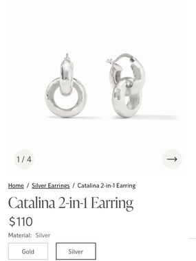 Julie Vos Silver Catalina 2-in-1 Hoop Earrings